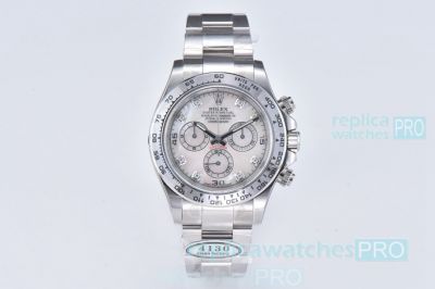 1:1 Super clone Rolex Daytona Clean Factory CAL.4130 Watch Ss MOP Dial